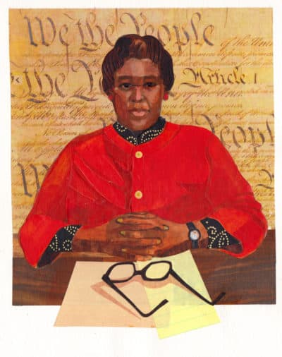 An illustration by Ekua Holmes, from "What Do You Do With a Voice Like That? The Story of Extraordinary Congresswoman Barbara Jordan" is shown. Holmes is among the artists whose work will be featured at the 30th Anniversary Children's Illustrators Celebration at R. Michelson Galleries (Courtesy of R. Michelson Galleries)