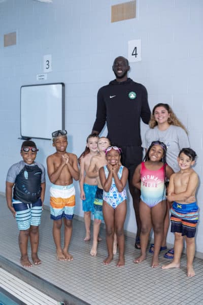 Tacko and his swimming mates. (Boys & Girls Clubs of Boston and Gretjen Helene Photography)