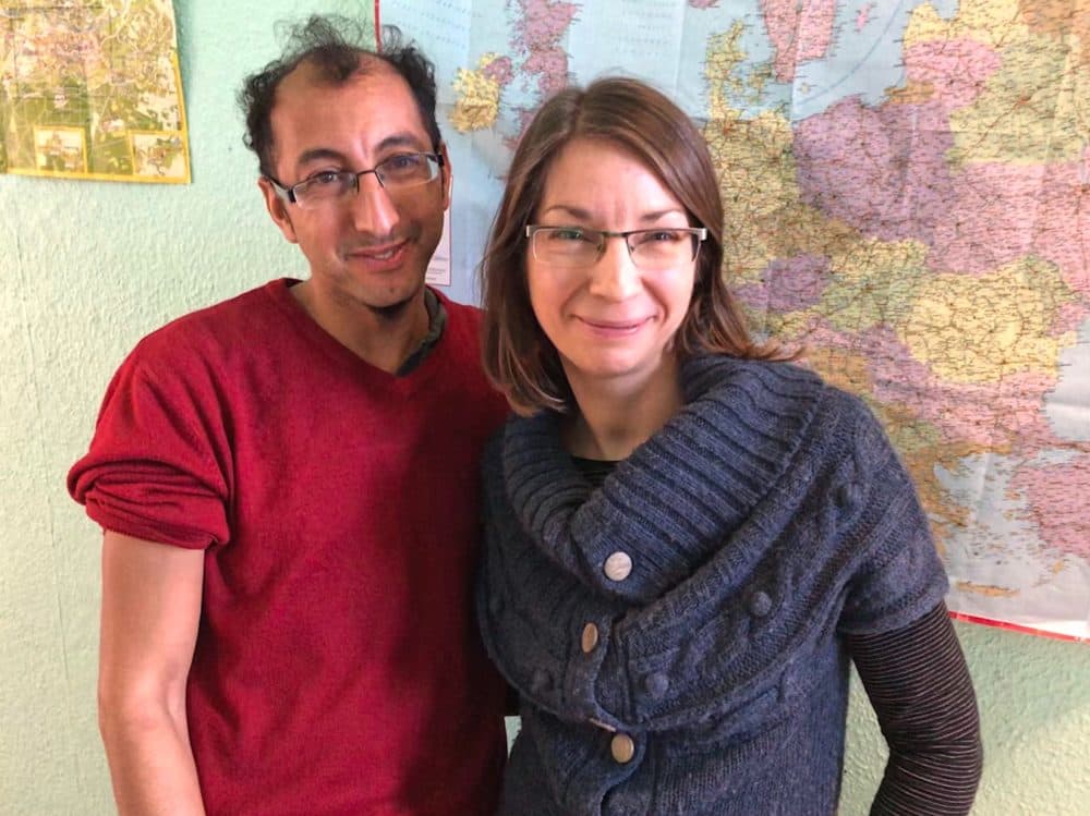 Magda Sikora and Saamah Abdallah have struggled to adjust to living in Germany after leaving the U.K. in 2016. (Peter O'Dowd/Here & Now)