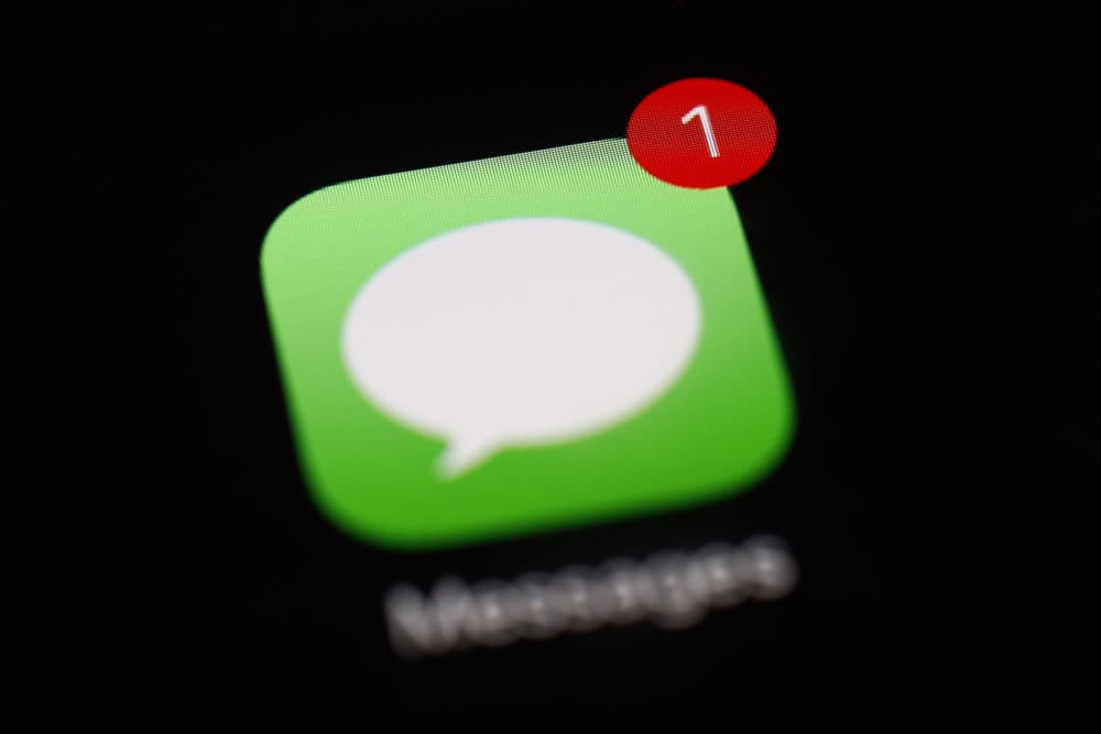 A notification badge on the Messages app on an iPad is shown. (Patrick Semansky/AP)