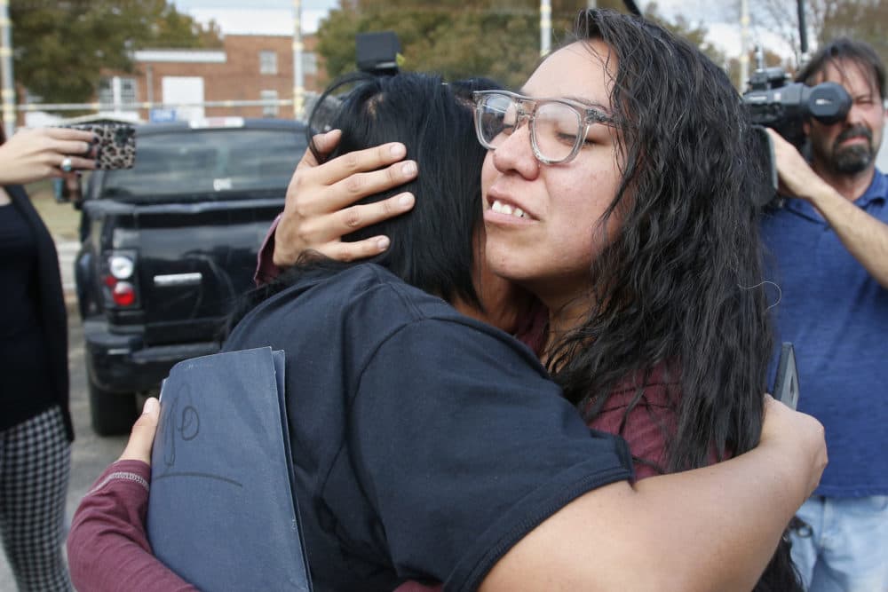 More than 450 inmates walked out the doors of prisons across Oklahoma on Monday as part of what state officials say is the largest single-day mass commutation in U.S. history. (Sue Ogrocki/AP)