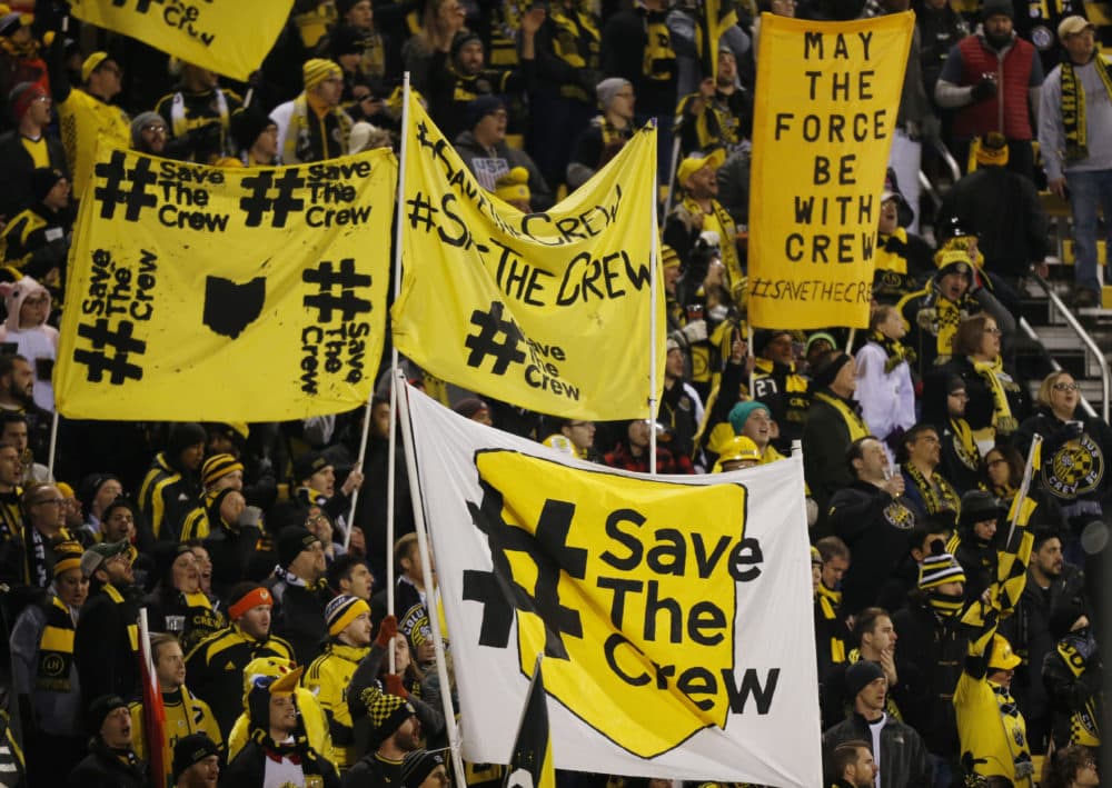 Columbus Crew fans show their support for the team on Oct. 31, 2017. (Jay LaPrete/AP)