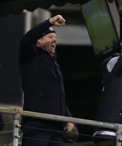 Then-Columbus Crew owner Anthony Precourt celebrates a Crew goal on Oct. 31, 2017. (Jay LaPrete/AP)