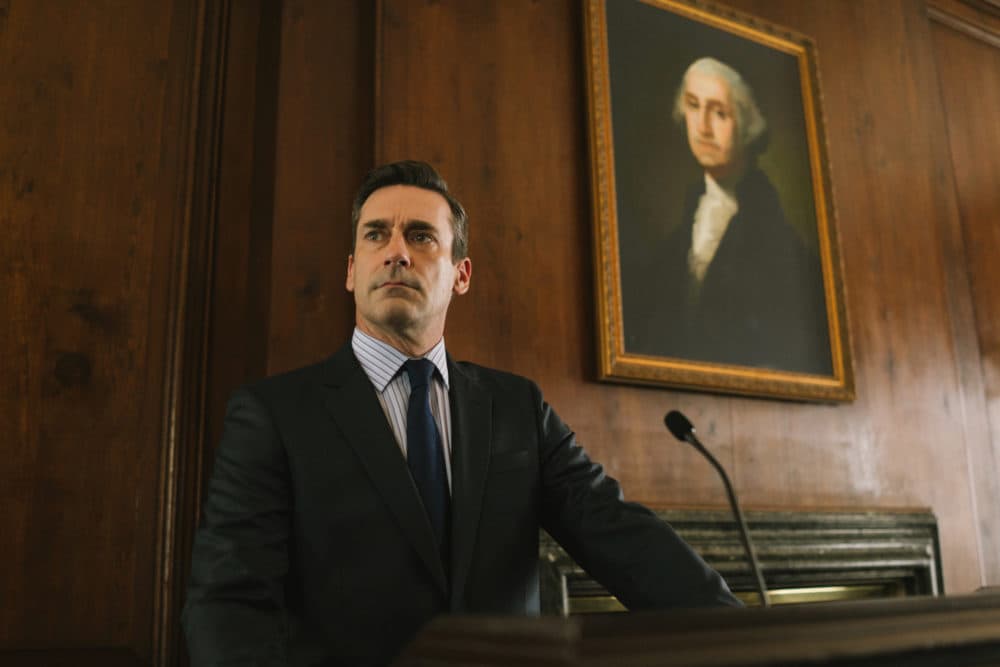 Jon Hamm as Denis McDonough in "The Report." (Courtesy Atsushi Nishijima/Amazon Studios)