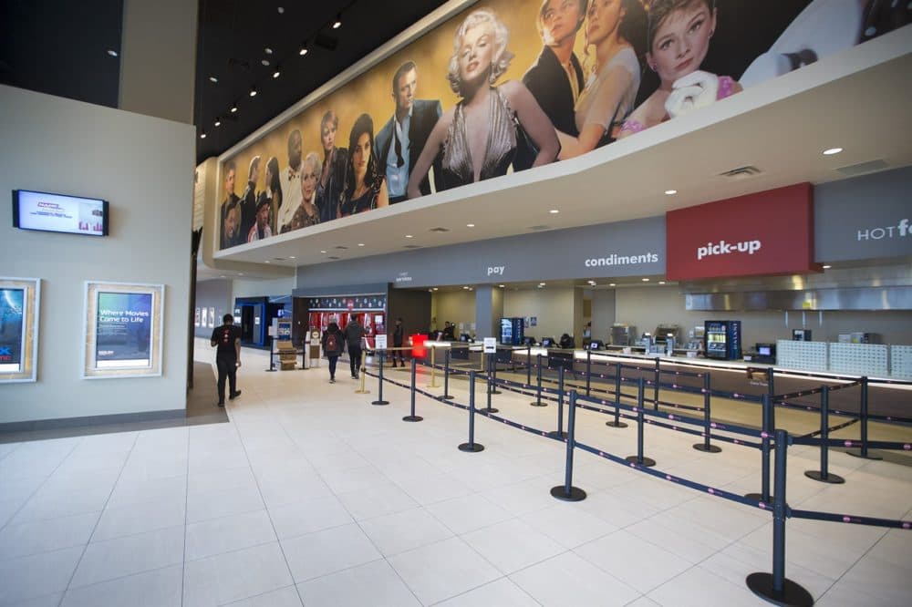The atrium at the AMC South Bay theater. (Jesse Costa/WBUR)