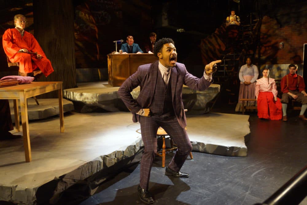 Aaron Patterson (foreground) as Jim Conley in "Parade." (Courtesy Sharman Altshuler)