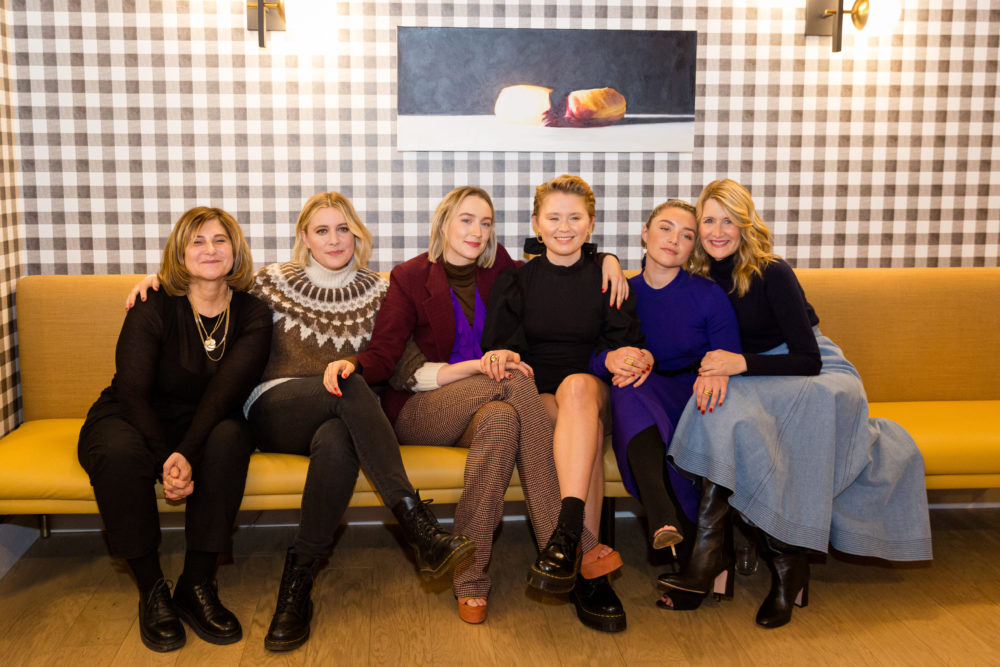 Amy Pascal, Greta Gerwig, Saoirse Ronan, Eliza Scanlen, Florence Pugh and Laura Dern at The Wing in Boston. (Courtesy Kayana Szymczak)