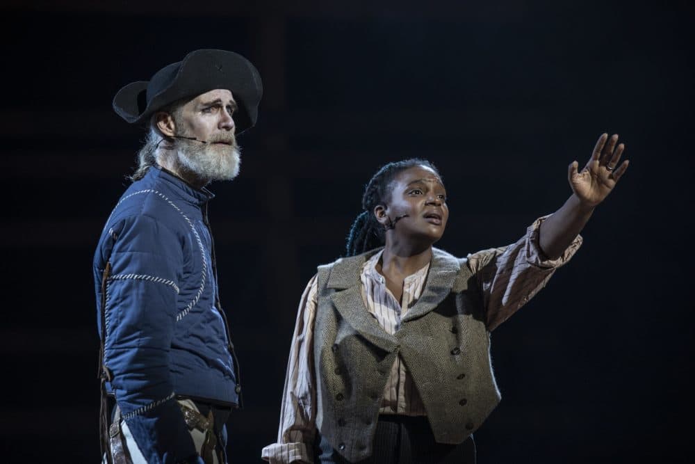 Tom Nelis as Captain Ahab and Starr Busby as Starbuck in "Moby-Dick." (Courtesy Maria Baranova)