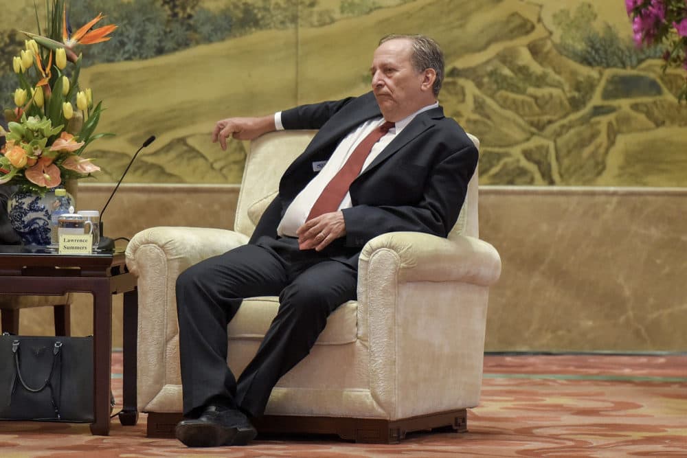 Former U.S. Treasury Secretary Lawrence Summers attends a meeting with Chinese Premier Li Keqiang in March 2017 in Beijing, China.(Etienne Oliveau/Pool via AP)