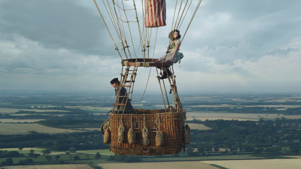 Eddie Redmayne and Felicity Jones in "The Aeronauts." (Courtesy of Amazon Studios)