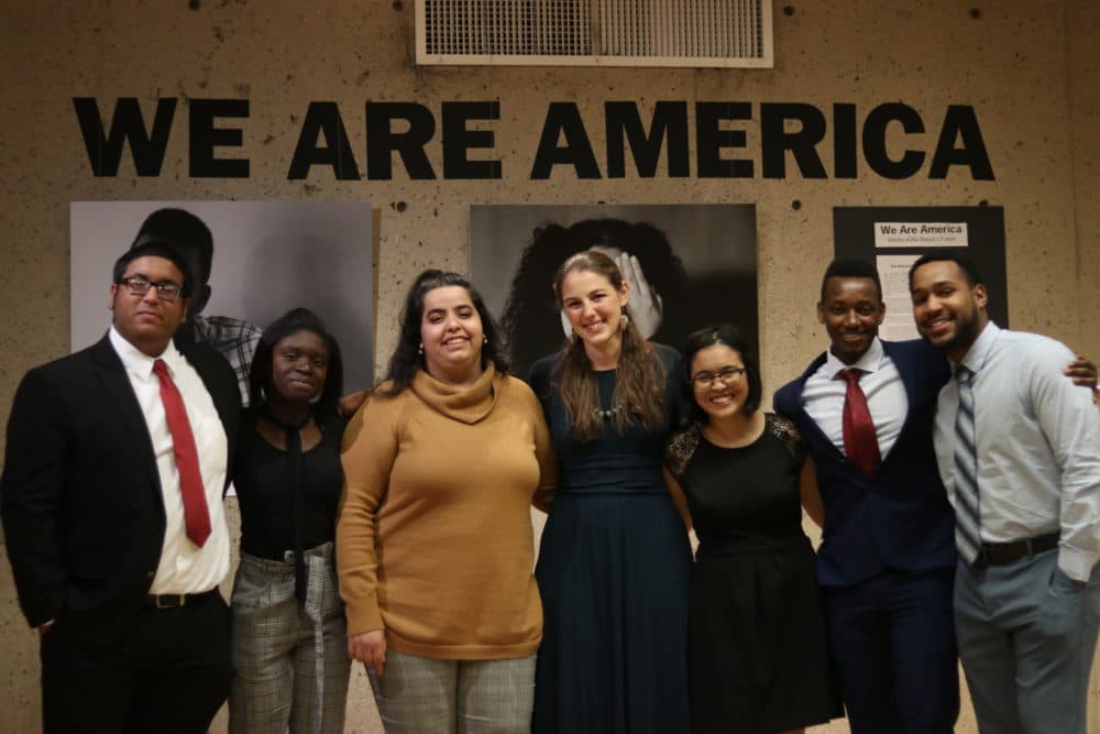 Students founders and teacher Jessica Lander with the "We Are America" project (Julian Viviescas/"We Are America")