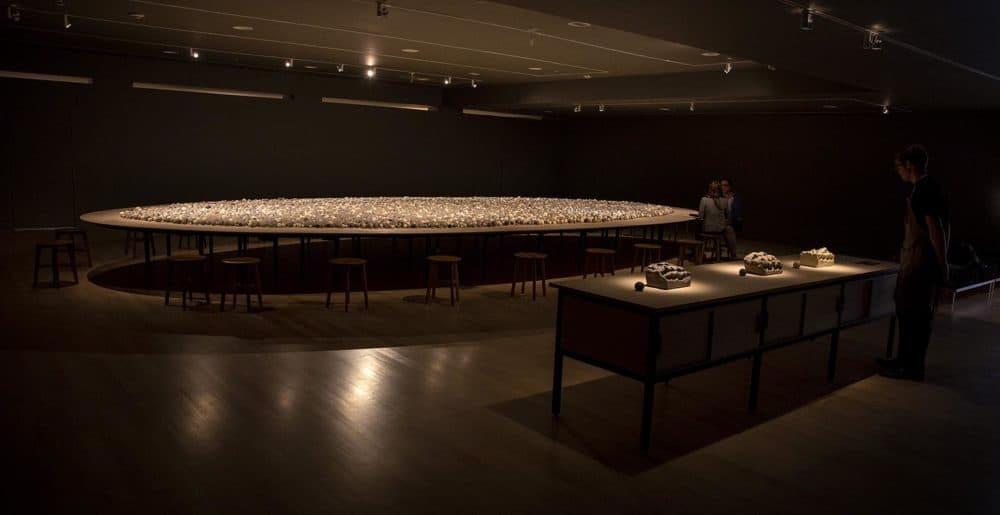 Kimsooja: Archive of Mind" at the Peabody Essex Museum. (Robin Lubbock/WBUR)