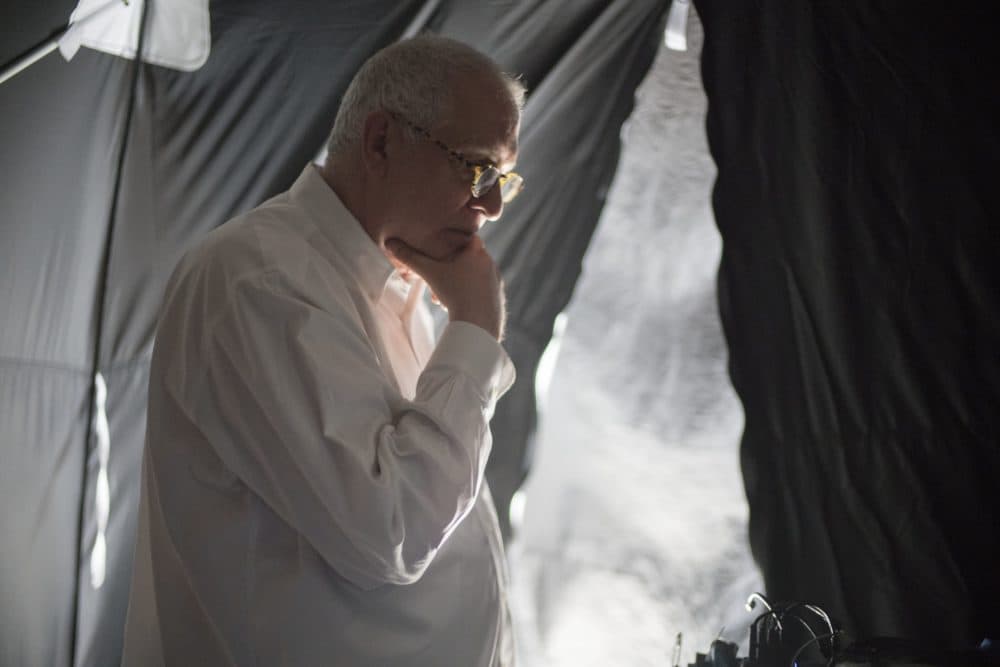 Errol Morris photographed on the set of "American Dharma." (Courtesy Nafis Azad)
