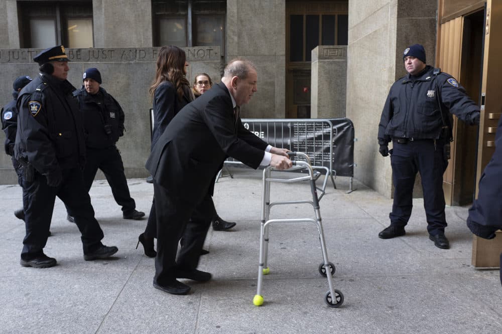 Harvey Weinstein arrives at court for jury selection in his sexual assault trial Wednesday, Jan. 8, 2020, in New York. (Mark Lennihan/AP)