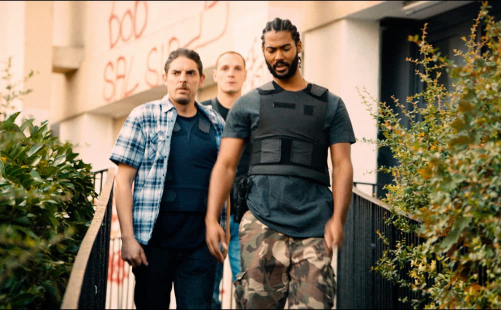 Damien Bonnard, Alexis Manenti and Djebril Zonga in "Les Misérables.” (Courtesy Amazon Studios)