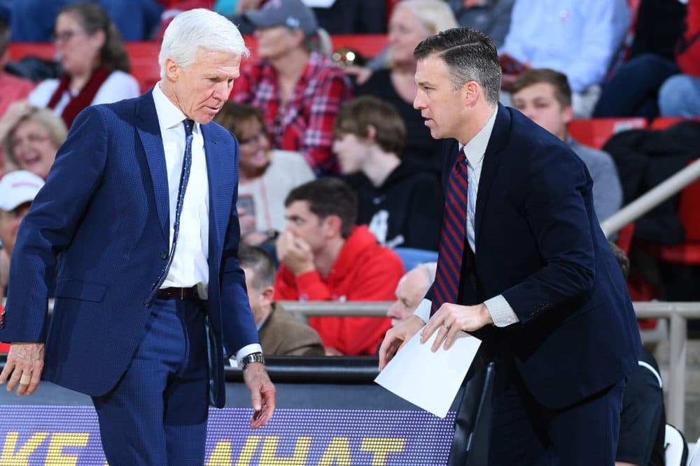After playing for his father Bob McKillop (left), Matt McKillop (right) is now Davidson's associate head coach. (Courtesy Davidson College)