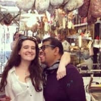 Solo and Catherine at Caractere de Cochon in Paris. (Courtesy Catherine Down)