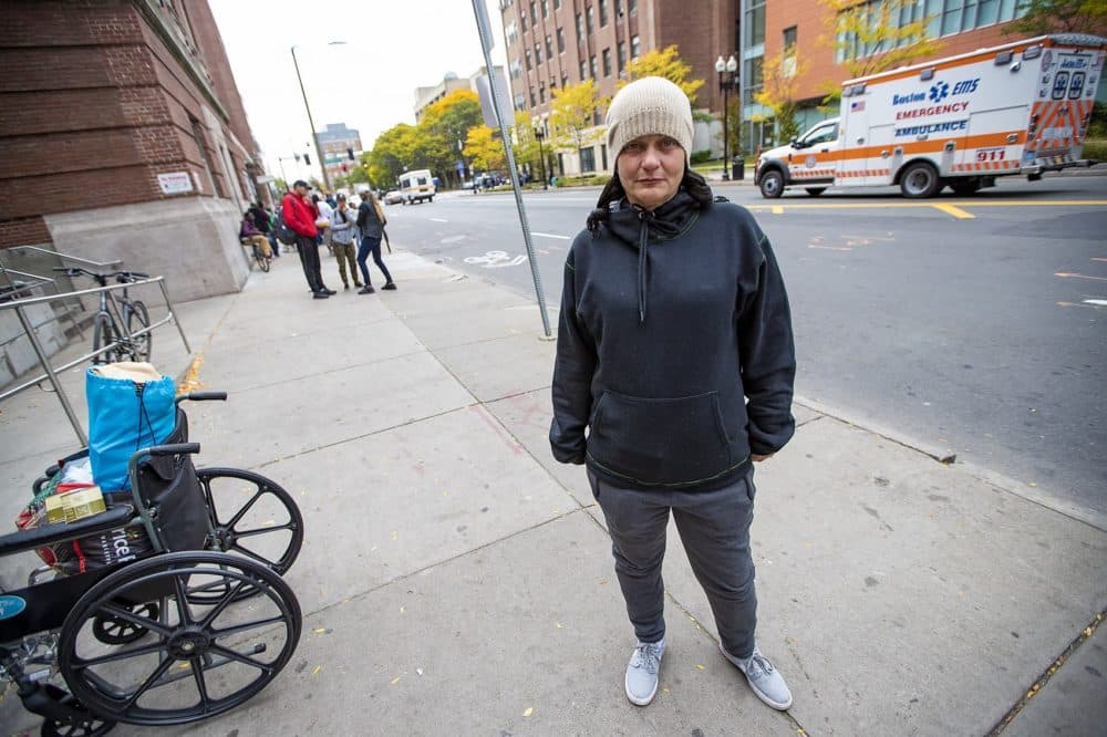 Leanna Ramos, 46, lived her whole life in New Bedford until she became homeless in her late 30s. (Jesse Costa/WBUR)