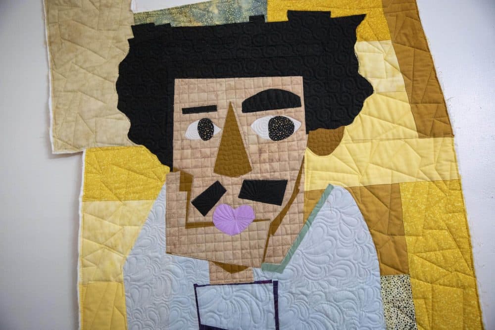 Self-portrait, by quilt artist Michael Thorpe. (Robin Lubbock/WBUR)