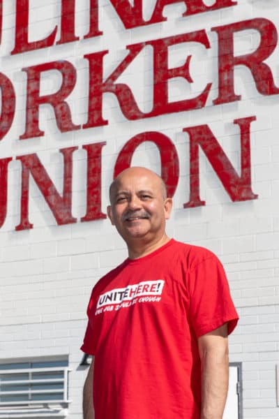 Mario Sandoval has worked at Binions Steakhouse for 35 years and has been a union member since he was 16 years old. (Krystal Ramirez for Here & Now)