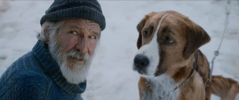 Harrison Ford as John Thornton with Buck in "Call of the Wild." (Courtesy Twentieth Century Fox)