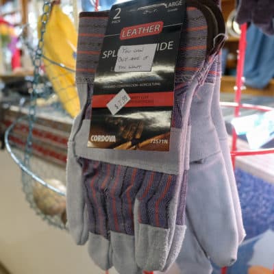 The Canterbury Country Store will sell customers just one glove from a pair. (Jill Ryan/Here & Now)