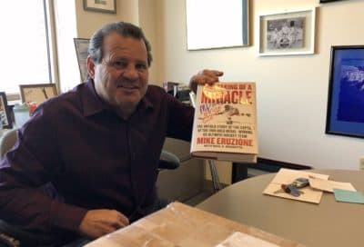 Mike Eruzione, 1980 Team USA captain, in his Boston University office.