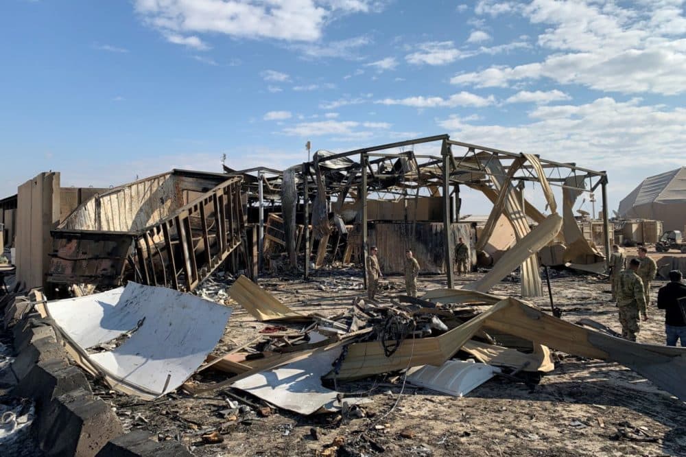 A view of the damage at Ain al-Asad military airbase housing U.S. and other foreign troops in the western Iraqi province of Anbar, Iraq. (Ayman Henna/AFP/Getty Images)