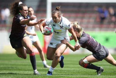 Kristi Kirshe was a standout for the U.S. during the 2019 HSBC World Rugby Women's Sevens Series. (Mike Lee/KLC Fotos for World Rugby)