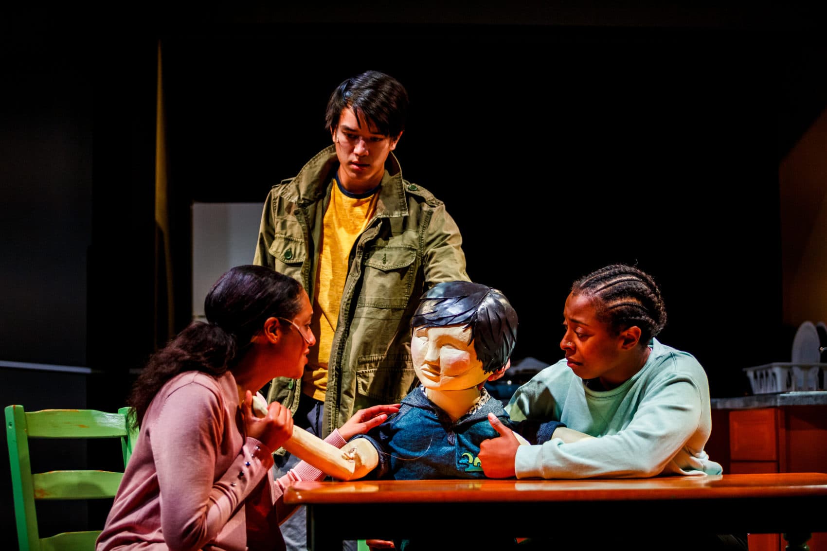Left to right, Inés de la Cruz as Robin, Minh-Anh Day as Wolf/Jeenu and Tonasia Jones as Ash in "Wolf Play." (Courtesy Andrew James Wang)