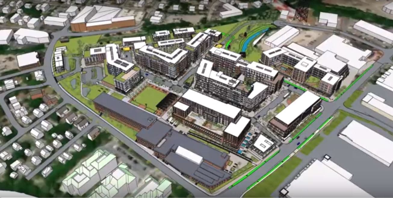 A rendering of the proposed Northland development project on Needham and Oak Streets in Newton. (Courtesy city of Newton)