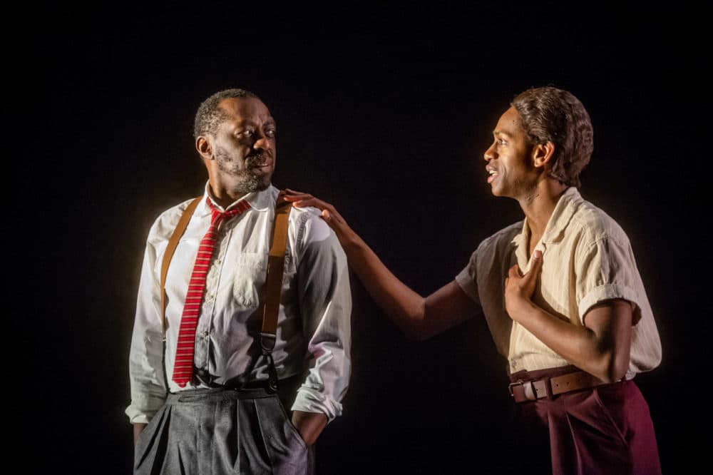 Edwin Lee Gibson and Eric Berryman in "Detroit Red," in its world premiere at the Emerson Paramount Center. (Courtesy Randall Garnick Photography)