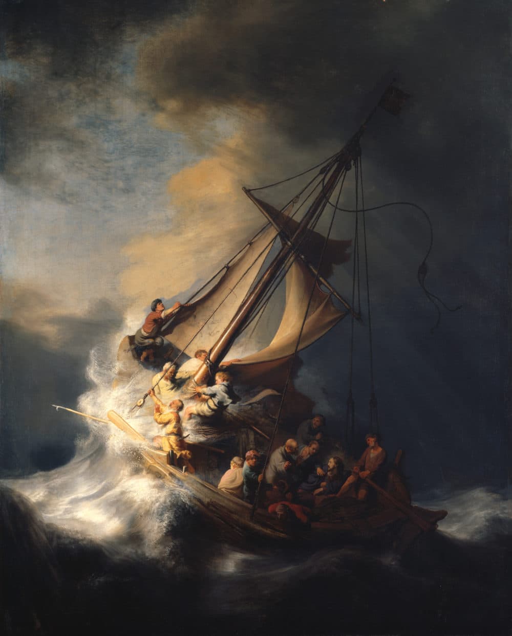 Rembrandt painted "Storm on the Sea of Galilee" in 1633. (Courtesy Isabella Stewart Gardner Museum.)