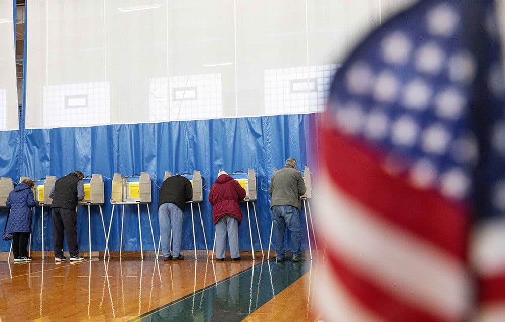 Voters in Seekonk cast their ballots. (David Goldman/AP)