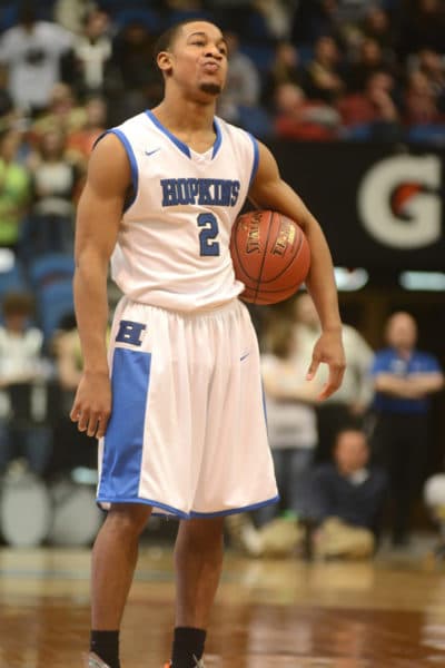 Hopkins' ball-stalling strategy in action. (Courtesy Hopkins High School)