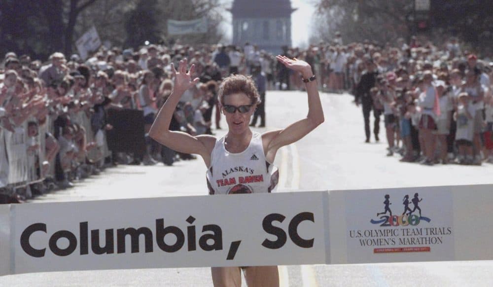 Chris Clark shaved seven minutes off her fastest marathon time to win the U.S. Olympic Trials Marathon back in 2000. (Lou Krasky/AP)