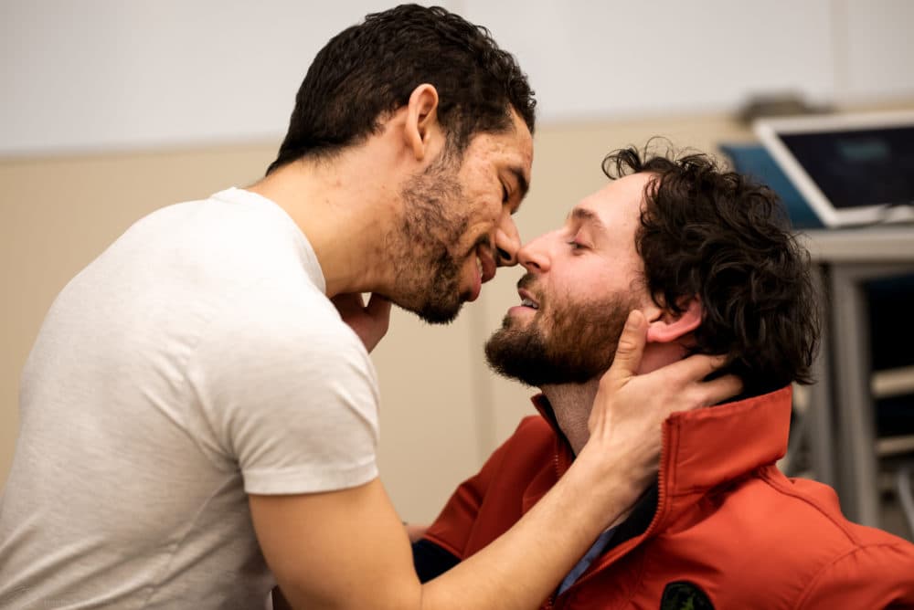 Felton Sparks (left) as David and Ben Freeman as Jonathan in rehearsal for "Beloved King." (Courtesy Jonathan Beckley)