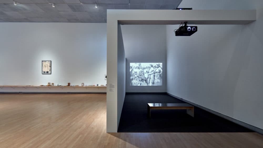 A view of Dora García’s “Love with Obstacles" at Rose Art Museum. (Courtesy Charles Mayer Photography)