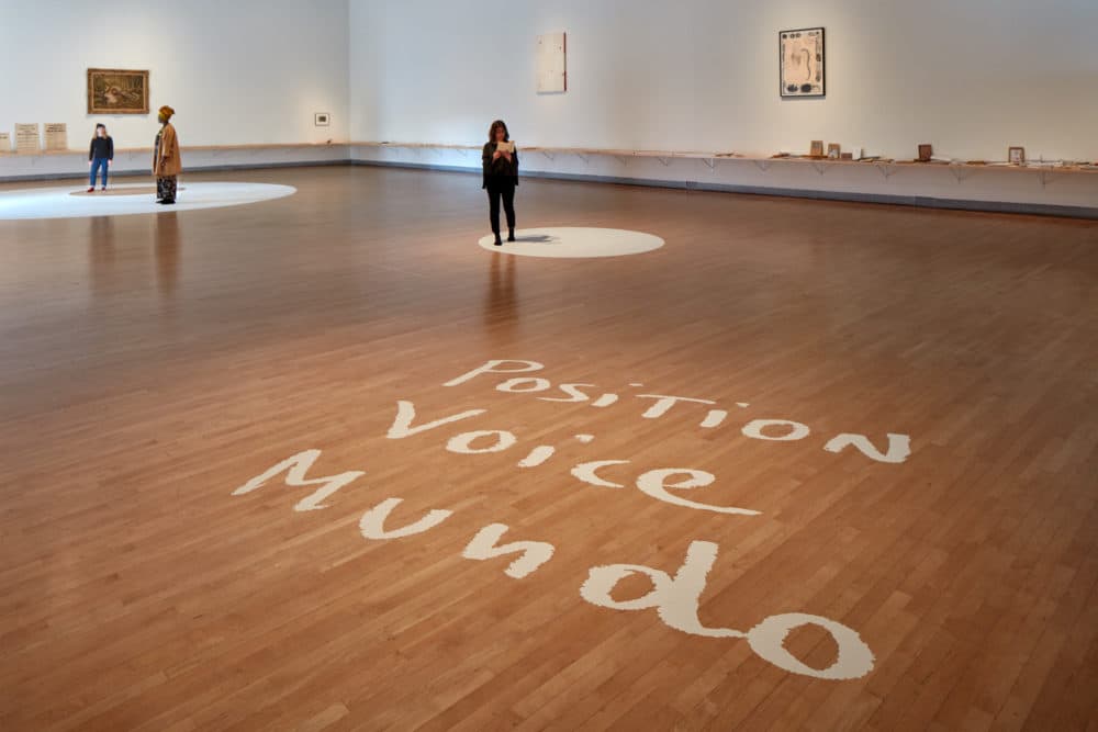 A view of Dora García’s “Love with Obstacles" exhibition at Rose Art Museum. (Courtesy Charles Mayer Photography)