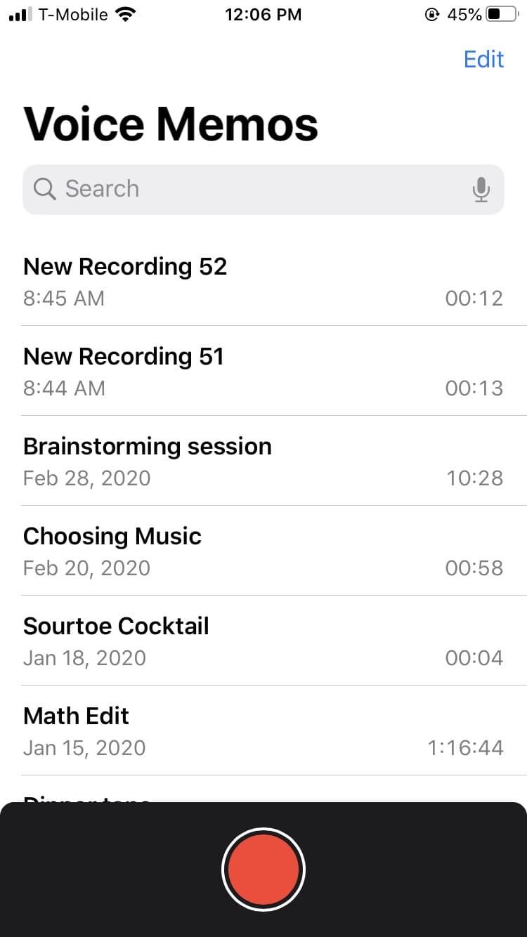 my voice memos are in my albums