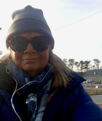 Mary Flynn on a walk near her home in Brewster. (Courtesy Mary Flynn)