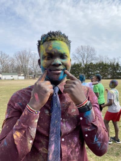 Lewis Makor, 27, at a Fugees Academy school event in 2020. (Courtesy Luma Mufleh)