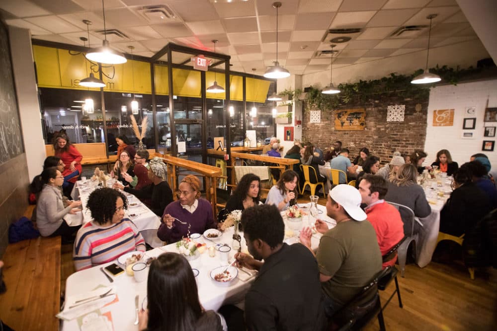 Diners at the Food & Folklore Islamic diaspora dinner in Feb. 2020. (Courtesy Kay Joplin Photography)