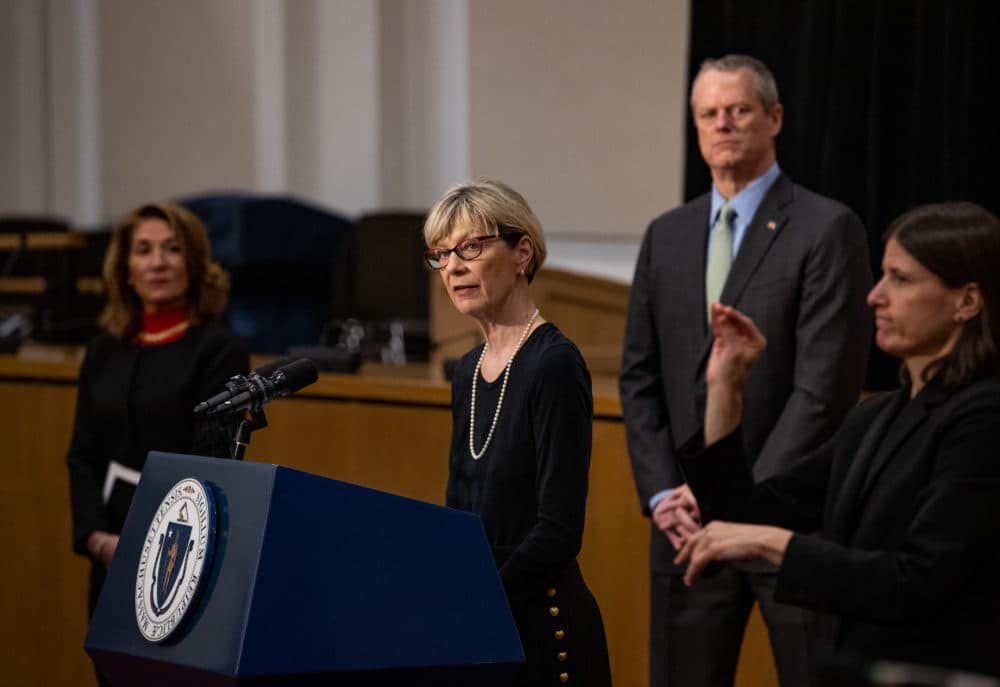 Health and Human Services Secretary Marylou Sudders said town-by-town COVID-19 data will help "identify potential hotspots." (Sam Doran/SHNS)