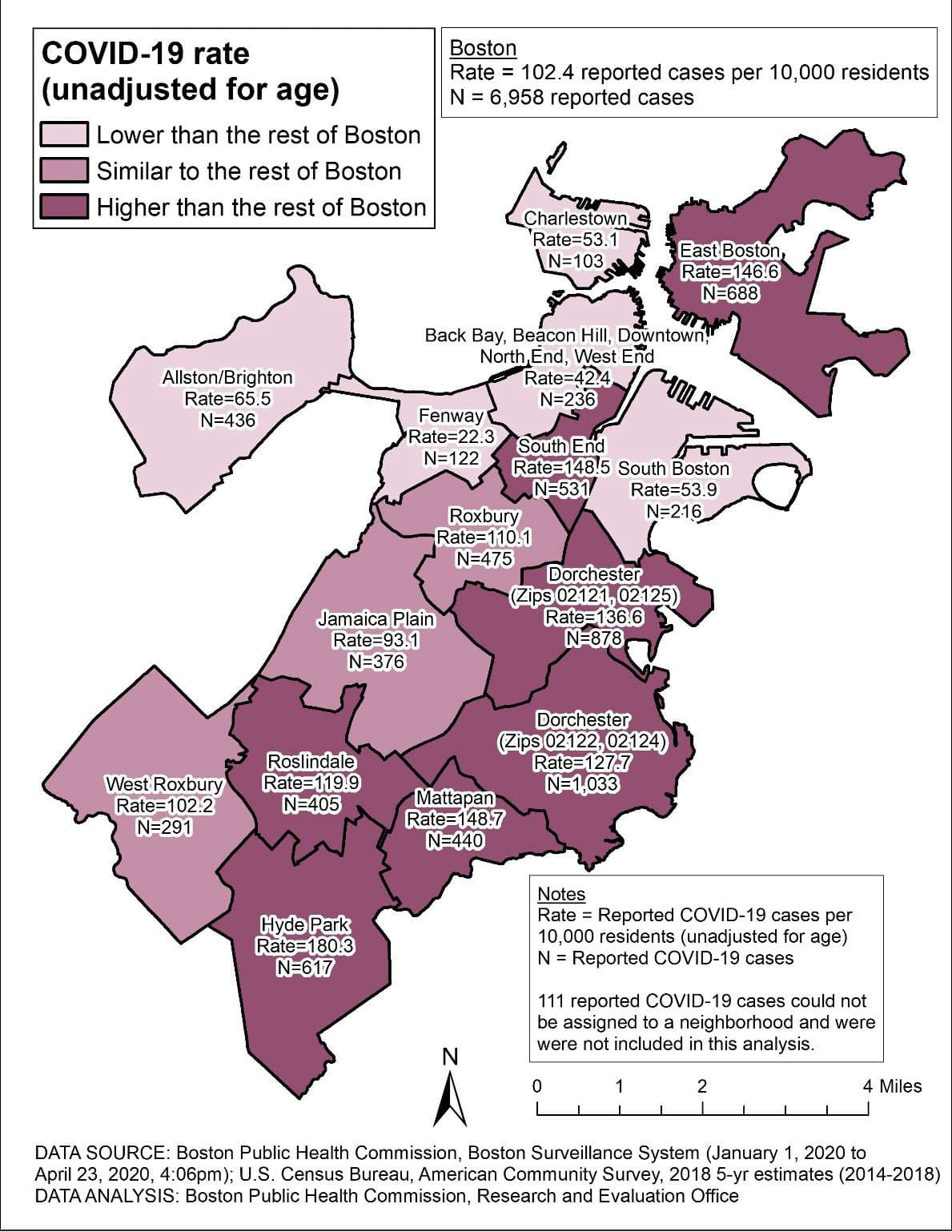 map of neighborhoods in boston Why Some Boston Neighborhoods Have Been Hit Harder By The Pandemic map of neighborhoods in boston