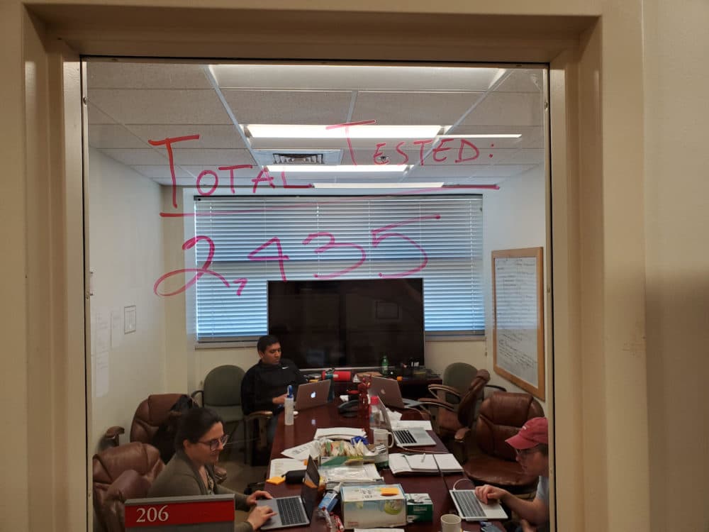 Testing "war room" at BU's Center for Regenerative Medicine. (Todd Dowrey)