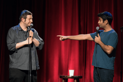 Comedians Eugene Mirman (left) and Kumail Nanjiani. (Courtesy Gravitas Ventures)