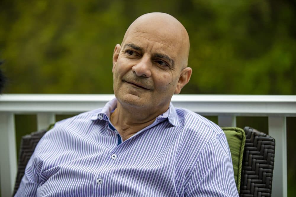 Dr. Nicolaos Athienites at his home. (Jesse Costa/WBUR)