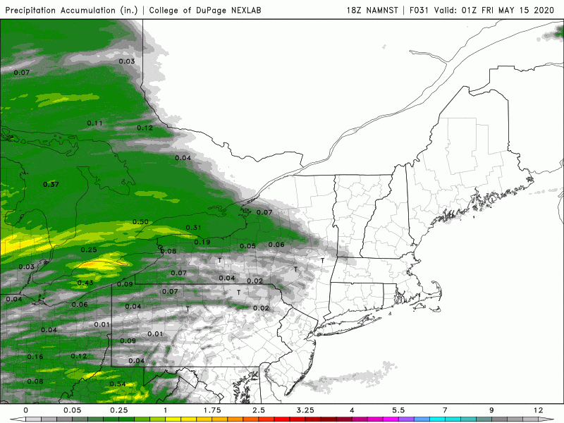 Two rounds of showers late Thursday and into Friday could yield over an inch of rainfall. (Courtesy COD Weather)