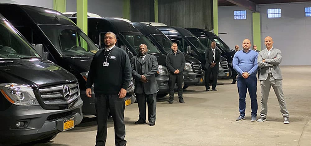 Jose Perez and Daniel Perez (right) with some of their DPV Transportation employees. (Courtesy Jose Perez)